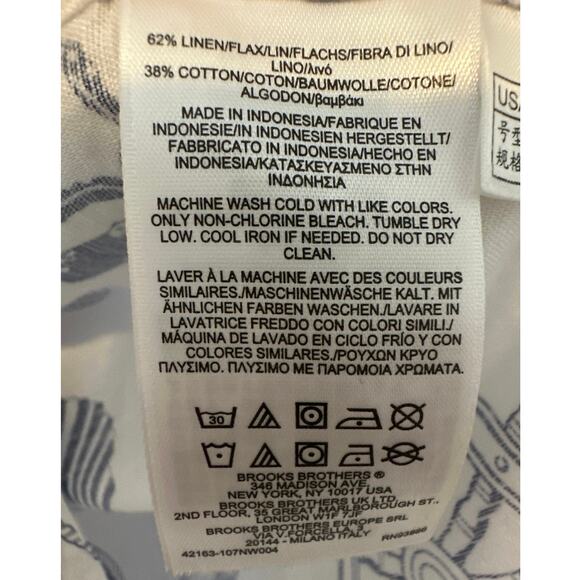 Brooks brother red tag vintage summer resort XL NWT 100% linen & Cotton bland - Picture 7 of 13